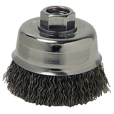 Anchor Brand Crimped Wire Cup Brush, 3 in Dia, 5/8 in-11 Arbor, 0.012 in Carbon Steel (1 EA / EA)
