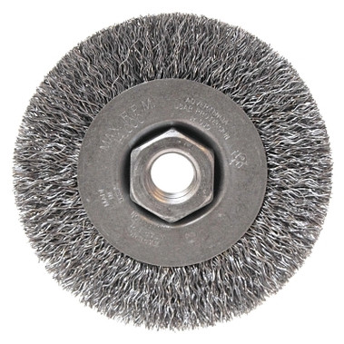 Anchor Brand Light Duty Crimped Wheel Brush, 4 in dia x 1/2  in W, 0.014 Wire Size, Carbon Steel, 14000 RPM (1 EA / EA)
