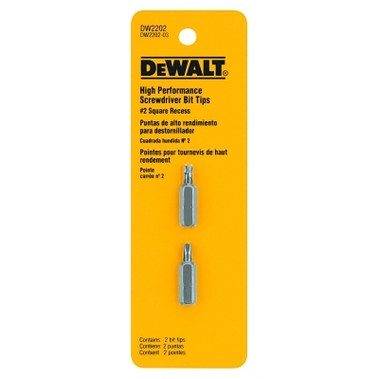 DeWalt Screwdriver Bits, #2, 1 in, Square Recess, 2 per Pack (2 BIT / PKG)