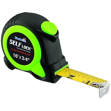 Komelon USA Self Lock Measuring Tape, 3/4 in x 16 ft, Green/Black (1 EA / EA)