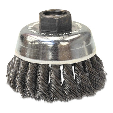 Anchor Brand Knot-Style Cup Brushes, 2 3/4 in Dia., 0.014 in Stainless Steel, 5/8 in - 11 Arbor (1 EA / EA)