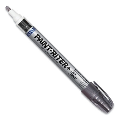 Markal Paint-Riter+ Oily Surface Paint Marker, Silver, 1/8 in Tip, Medium (12 EA / BX)