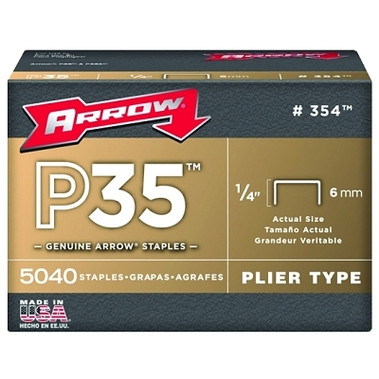 Arrow Fastener P35 Type Staples, 1/4 in, 5000 per box (1 BX / BX)