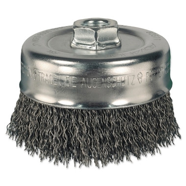 Advance Brush Crimped Cup Brush, 2 3/4 in Dia., 5/8-11 Arbor, 0.014 in Carbon Steel Wire (5 EA / BOX)