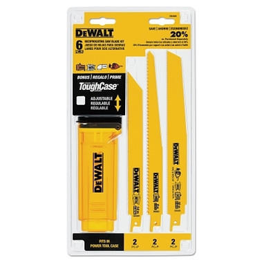 DeWalt Reciprocating Blade Sets, Wood/Metal, 6 pc (1 EA / EA)