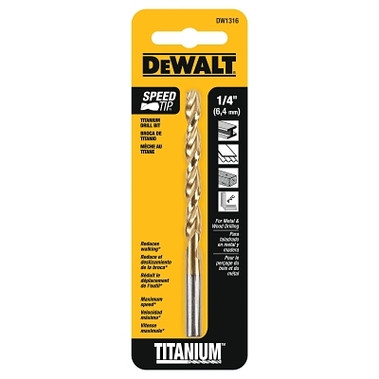 DeWalt Titanium Split Point Drill Bits, 1/4 in (1 EA / EA)