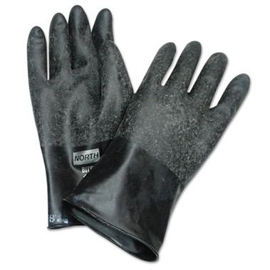 Honeywell North Chemical Resistant Butyl Gloves, Size 8, Black, 13 mil, Grip-Saf (1 PR / PR)