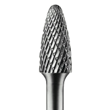 Pferd Carbide Tree/Radius Shape Bur Bit, 1/4"Dia.x5/8"L Cut, 1/4" Shank, Alt. Diamond (1 EA / EA)