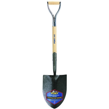TRUE TEMPER Shovels, 11 1/2 in X 8 3/4 in Round Point Blade, 27 in White Ash D-Handle (1 EA / EA)