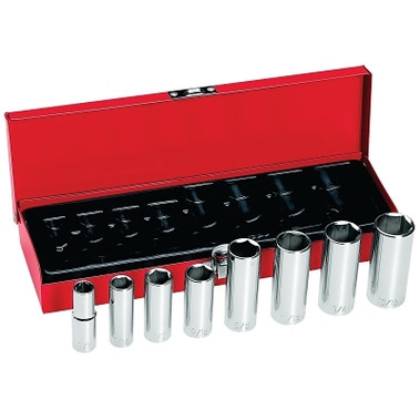 Klein Tools Deep Socket Sets, 3/8 in, 6 Point (1 SET / SET)