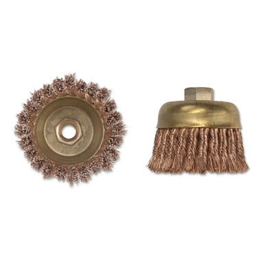 Ampco Safety Tools Knot Wire Cup Brush, 4 in Dia., 5/8-11 Arbor, .02 in Wire (1 EA / EA)