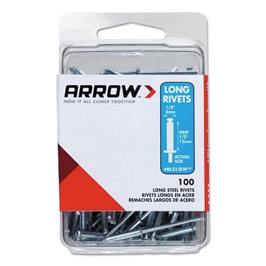 Arrow Fastener Steel Rivets, 1.29 x 1/8, Long (10 PK / CA)