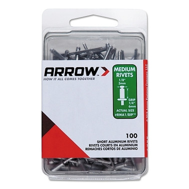 Arrow Fastener Aluminum Rivets, 1/4 x 3/16, Medium (1 PK / PK)