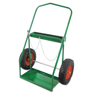 Anthony Low-Rail Frame Dual-Cylinder Cart, 36 in OD W x 47 in H, 16 in dia x 4 in W Pneumatic Wheels, Incl Safety Chain (1 EA / EA)