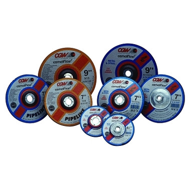 CGW Abrasives Depressed Center Wheel, 9 in Dia, 1/8 in Thick, 24 Grit, Alum. Oxide (10 EA / BOX)