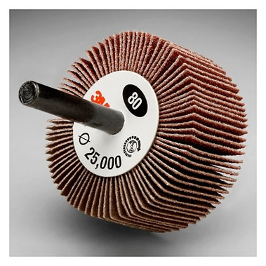 3M Abrasive Spindle Mounted Flap Wheels, 2 in Dia., 1 in Thick, 120 Grit, Aluminum Oxide (10 EA / CTN)