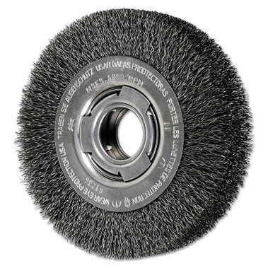 Advance Brush Wide Face Crimped Wire Wheel Brush, 6 D x 1 1/8 W, .014 Carbon Wire, 6,000 rpm (1 EA / EA)