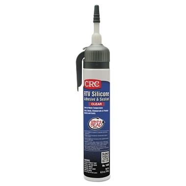 CRC RTV Silicone Adhesive and Sealant, 8 oz Pressurized Tube with Select-A-BEAD Nozzle, 6.5 wt oz, Clear (12 CAN / CS)