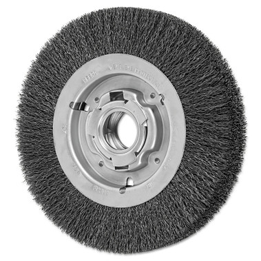 Advance Brush Wide Face Crimped Wire Wheel Brush, 8 D x 1 5/8 W, .014 Carbon Wire, 4,500 rpm (1 EA / EA)