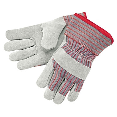 MCR Safety Industrial Standard Shoulder Split Gloves, X-Large, Leather, Red and Gray Fabric (12 PR / DZ)