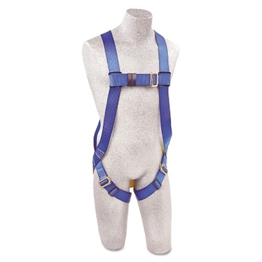 Protecta First Full Body Harnesses, Back D-Ring, Pass Thru Buckle Legs, Universal, Blue (1 EA / EA)