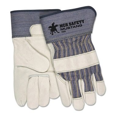 MCR Safety Premium Grain Leather Palm Glove, Small, Grain Cowhide (12 PR / DOZ)