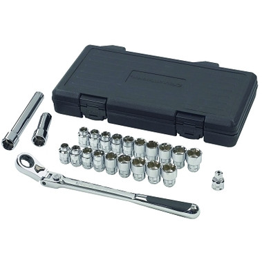 GEARWRENCH 23 Piece Pass-Thru Vortex Ratchet Set, 3/8 in, 6 Point (1 ST / ST)