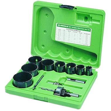 Greenlee Bi-Metal Hole Saw Kits, 3/4 in - 2 1/2 in Cut Diam. (1 KIT / KIT)