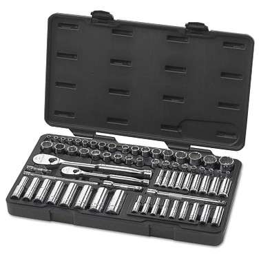 GEARWRENCH 68 Pc Surface Drv Socket Sets w/84 Tooth Ratchets, 1/4 in, 3/8 in, SAE, Metric (1 ST / ST)