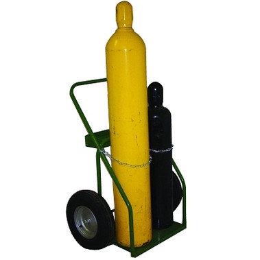 Saf-T-Cart 800 Series Cart, Holds 2 Cylinders, 9.5 in dia., 16 in Pneumatic Wheels (1 EA / EA)