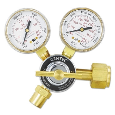 Gentec Single Stage Regulators, Carbon Dioxide, CGA 320, 4,000 psi inlet (1 EA / EA)