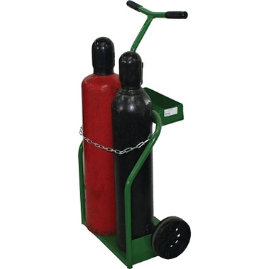 Saf-T-Cart 900 Series Carts, Holds 2 Cylinders, 8"-8 1/2" dia., 8 in Polyolefin Wheels (1 EA / EA)