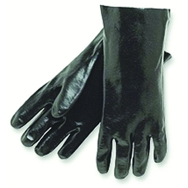 MCR Safety Economy Dipped PVC Gloves, Large 14 in, Black (12 PR / DOZ)