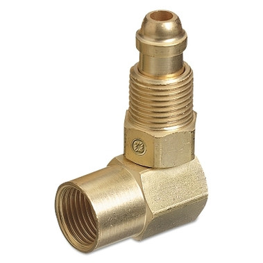 Western Enterprises Inert Arc Hose and Torch Adaptor, 200 psig, Brass, RH (M) to B-Size 5/8 in-18 RH (F) 90Ã‚Â° (1 EA / EA)