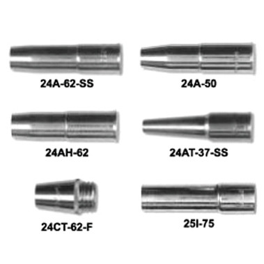 Tweco 25 Series Nozzles, Coarse Thread, 1/8 in. Tip Recess, 5/8 in, For No. 5 Gun (2 EA / PK)