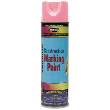 Aervoe Construction Marking Paints, 20 oz , Fluorescent Pink (12 CAN / CS)