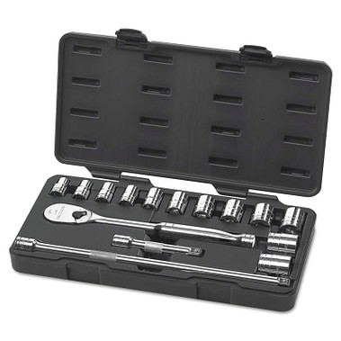 GEARWRENCH 15 Piece Surface Drive Socket Sets With 84 Tooth Ratchet, 1/2 in, SAE (1 ST / ST)