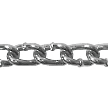 Campbell Twist Link Machine Chains, Size 4/0, 670 lb Limit, Blu-Krome (100 FT / CTN)