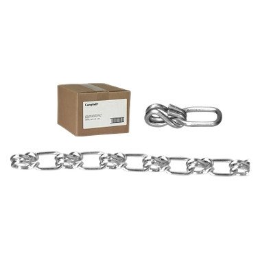 Campbell Lock Link Single Loop Chains, Size 5/0, 580 lb Limit, Blu-Krome (100 FT / CTN)