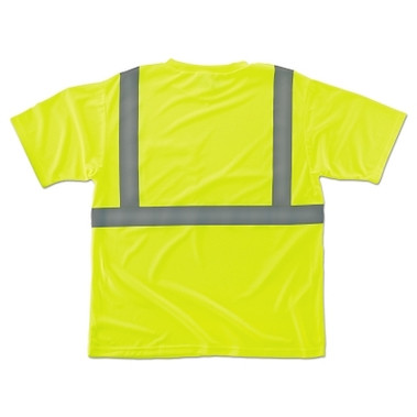 Ergodyne GloWear 8289 Type R Class 2 Hi-Vis Short-Sleeved T-Shirt, Polyester Birdseye Knit, Lime, 3X-Large (6 EA / CA)