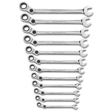 GEARWRENCH 12 Pc Indexing Combination Wrench Sets, 12 Point, Metric (1 EA / EA)