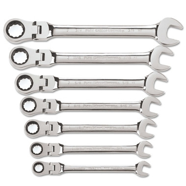 GEARWRENCH 7 Pc. Flex Combination Ratcheting Wrench Set, Inch (1 EA / EA)