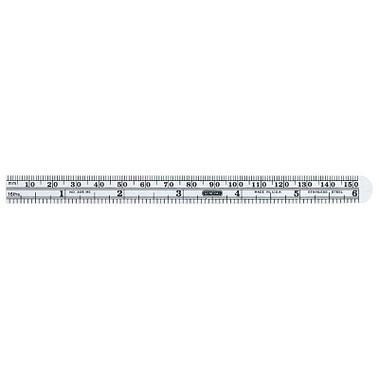General Tools Economy Precision Stainless Steel Rules, 6"X15/32", Stainless Steel, Inch/Metric (1 EA / EA)