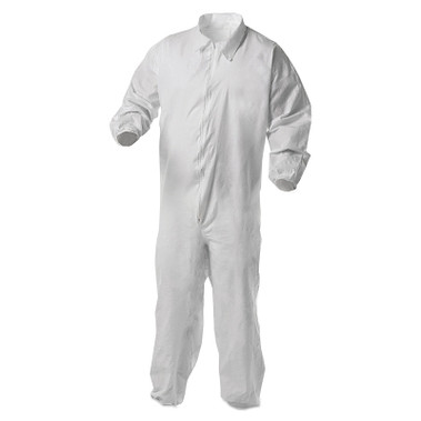 Kimberly-Clark Professional KleenGuard A35 Economy Liquid & Particle Protection Coveralls, Zipper Front/Elastic Wrists/Ankles, White, 2XL (1 CA  / CA )