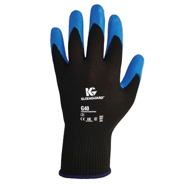 Kimberly-Clark Professional KleenGuard G40 Nitrile Foam Coated Gloves, 15 ga, Seamless Nylon Knit, 8/Medium, Black/Blue (12 PR / DZ)