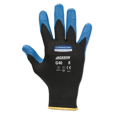 Kimberly-Clark Professional KleenGuard G40 Nitrile Foam Coated Gloves, 15 ga, Seamless Nylon Knit, 9/Large, Black/Blue (12 PR / DZ)