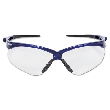KleenGuard V30 Nemesis Safety Glasses, Clear, Polycarbonate Lens, Anti-Fog, Metallic Blue Frame/Black Temples, Nylon (1 EA / EA)