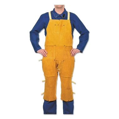 Best Welds Leather Split Leg Bib Apron, 24 in W x 42 in L, Split Cowhide, Golden Brown (1 EA / EA)