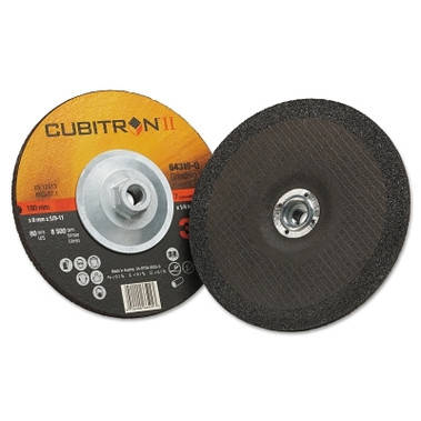 3M Abrasive Cubitron II Depressed Center Grinding Wheel, 7-1/2 in, 1/4 in Thick, 7/8 in, 5/8 in -11 Arbor, 36 Grit (20 WH / CA)