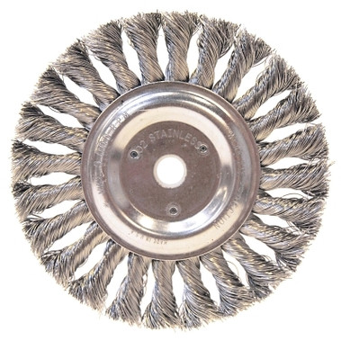 Anchor Brand Irregular Stainless/Aluminum Knot Wheel Brushes, 6 D x 1/2 W, 0.016, 5/8 - 1/2 in (1 EA / EA)